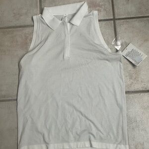 New Lululemon Swiftly Tech Sleeveless Polo Shirt in White
